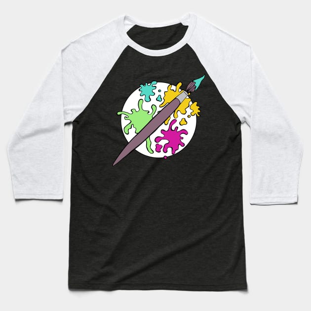 Paint Brush Baseball T-Shirt by Olooriel